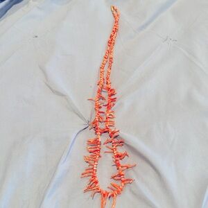 Vintage Salmon Coral Branch Necklace